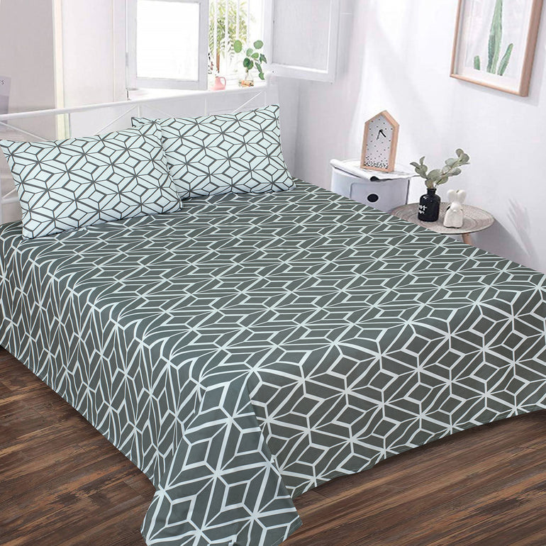 Flat sheet with two pillows