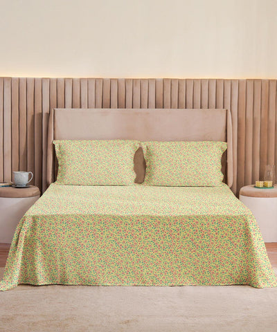 Flat sheet with two pillows